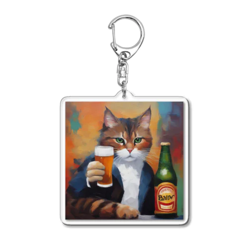 乾杯する猫 Acrylic Key Chain