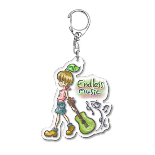 りんごヘッドちゃん Acrylic Key Chain