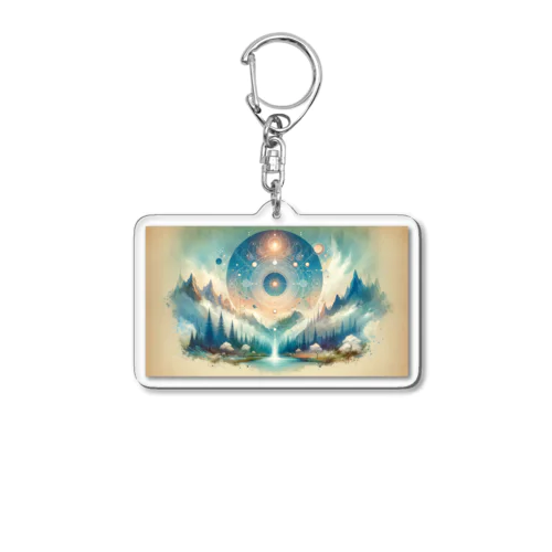 魔法陣が描かれた空(AI) Acrylic Key Chain