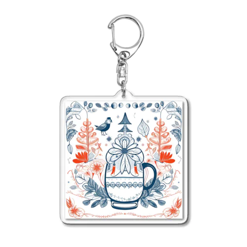 花の詩カップ(The Flower Poetry Cup) Acrylic Key Chain