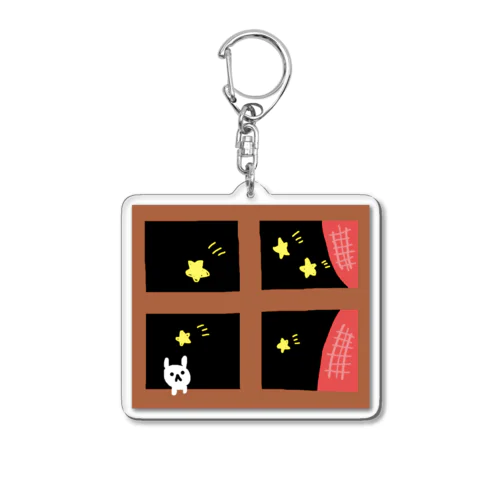 窓からうさぎさん♡ Acrylic Key Chain