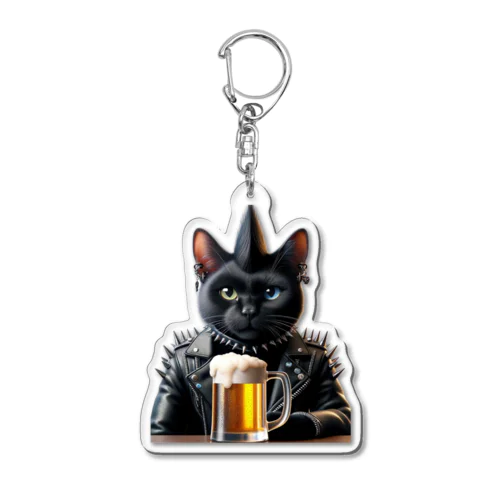 PUNK ROCK猫の「スパイク」 Acrylic Key Chain