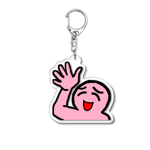 ピンクはげアクリルキーホルダー（いってらっしゃーい） Acrylic Key Chain