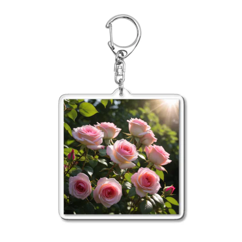 光の中咲き誇る薔薇 Acrylic Key Chain