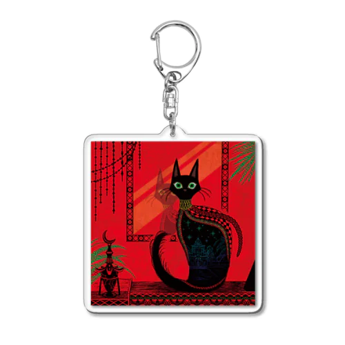 エキゾチックな黒猫 Acrylic Key Chain