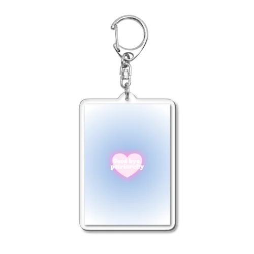 Good bye, patriarchy - blue × pink heart Acrylic Key Chain
