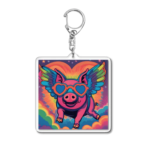 The flying pig 02 Acrylic Key Chain