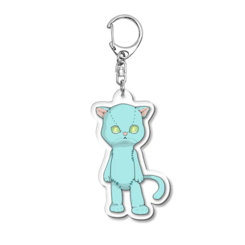 猫星人‥#001‥水色猫 Acrylic Key Chain