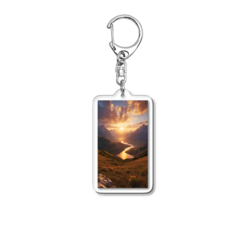 The sun rising in the valley Acrylic Key Chain