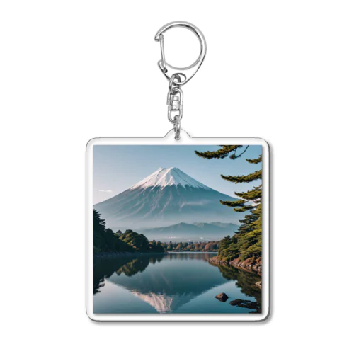 富士山と富士五湖の風景 Acrylic Key Chain