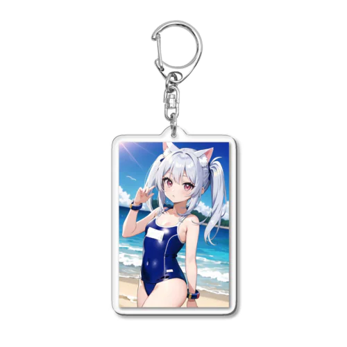 魔法猫少女ルナ 水着03 小学生 Acrylic Key Chain