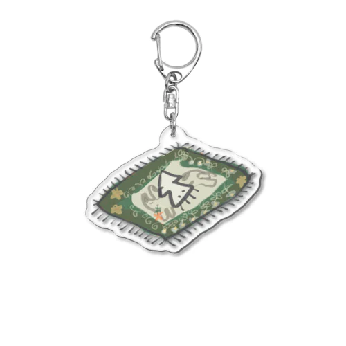 イカ、絨毯で寝そべる Acrylic Key Chain