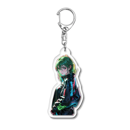 サイバーパンク　緑髪 Acrylic Key Chain