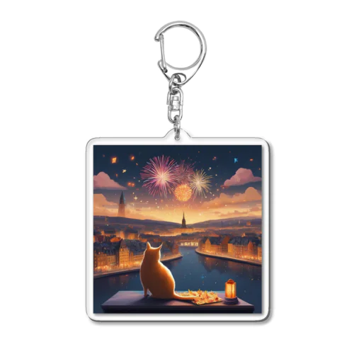 ねこ Acrylic Key Chain