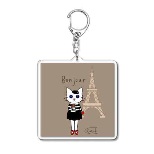 にゃんくしー in フランス シックバージョン Acrylic Key Chain