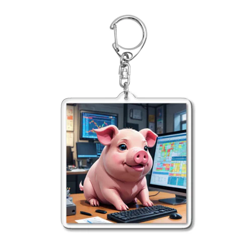 会社のもでるをするみにぶた構築売上予測 Acrylic Key Chain