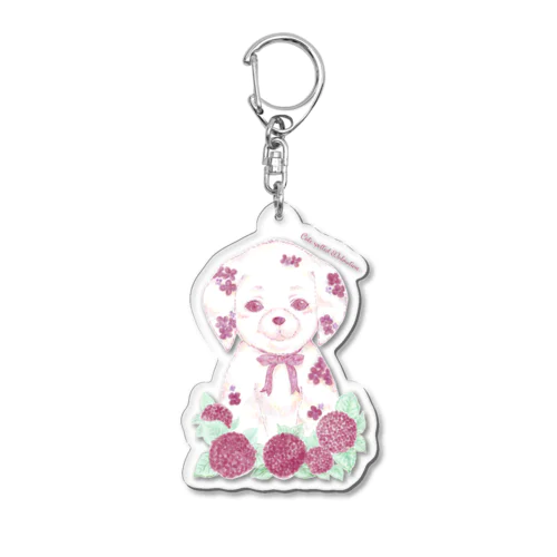 Cute spotted Dalmatian Acrylic Key Chain