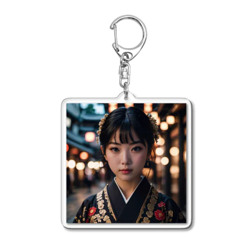 着物の少女 Acrylic Key Chain