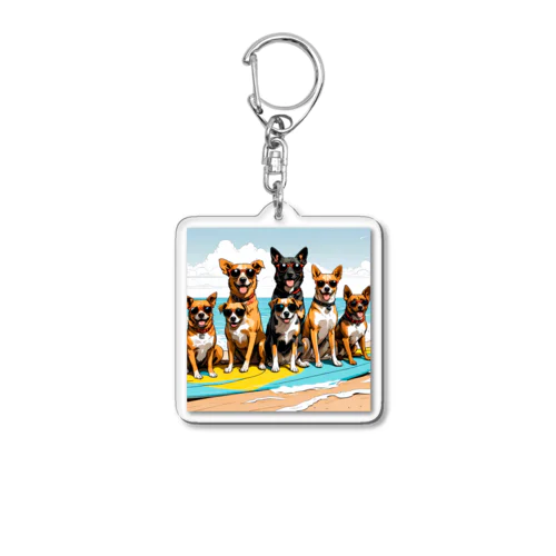 おれたち波乗り🐕犬サーファー🏄 Acrylic Key Chain