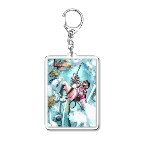 青に浮く Acrylic Key Chain