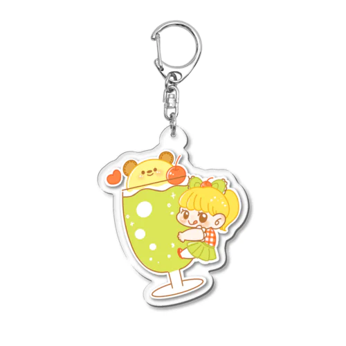 クリームソーダと女の子 Acrylic Key Chain