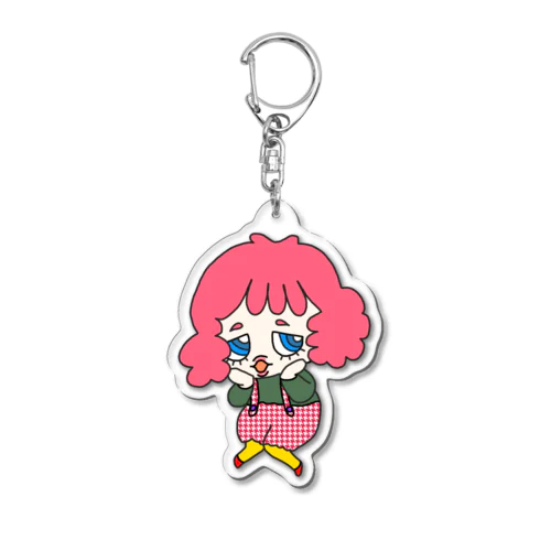 もじもじPINKちゃん Acrylic Key Chain