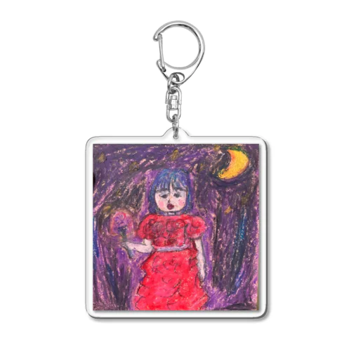 赤いドレスの少女 Acrylic Key Chain