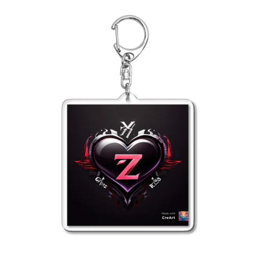 Black heart Acrylic Key Chain