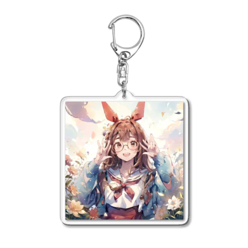 癒やし系のうさ耳少女 Acrylic Key Chain