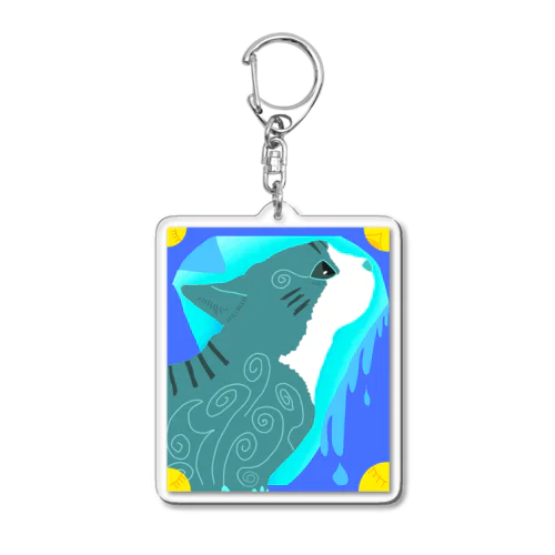 青い猫アイテム Acrylic Key Chain