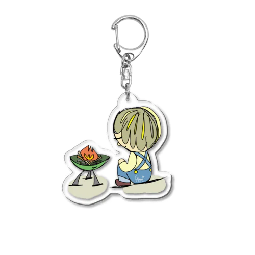 焚き火後頭部くん Acrylic Key Chain