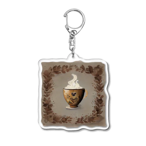 A richly decorated coffee-inspired T-shirt design Acrylic Key Chain