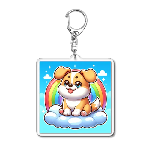 雲に乗った犬 Acrylic Key Chain