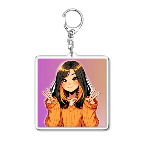 みゅーと背景アリ Acrylic Key Chain