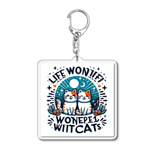 猫がいる生活を楽しもう❗ Acrylic Key Chain