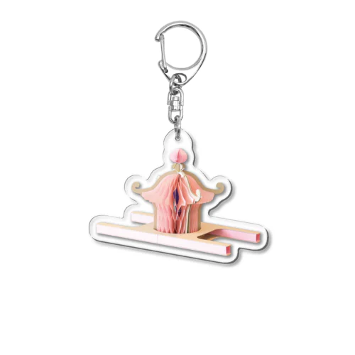 そわそわっしょい（桃） Acrylic Key Chain