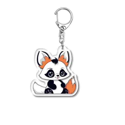 可愛いパンダキツネ Acrylic Key Chain