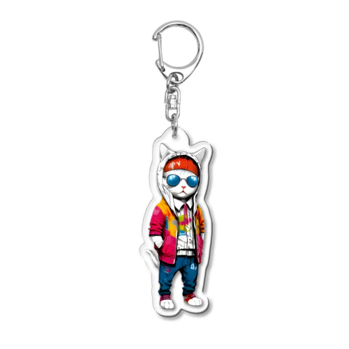 cat-man-1 Acrylic Key Chain