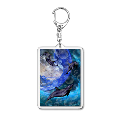 イルカと宇宙 Acrylic Key Chain