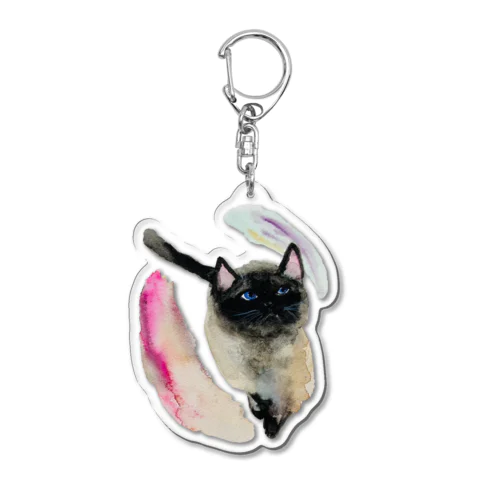月夜のシャム Acrylic Key Chain