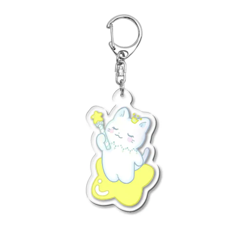 流れ星ねこ Acrylic Key Chain