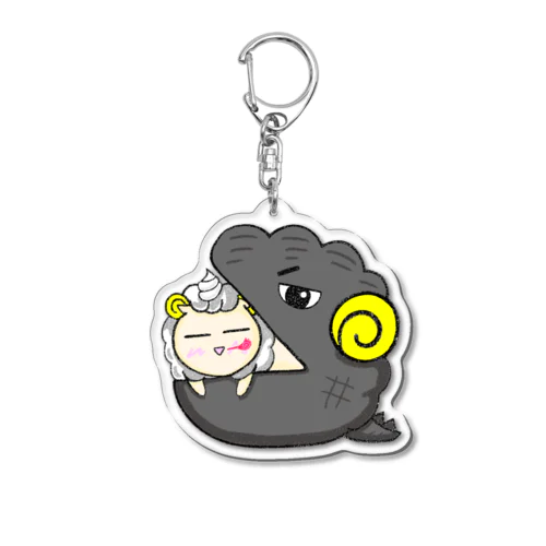 シュークリームに入る羊　大人ゴジラバージョン Acrylic Key Chain