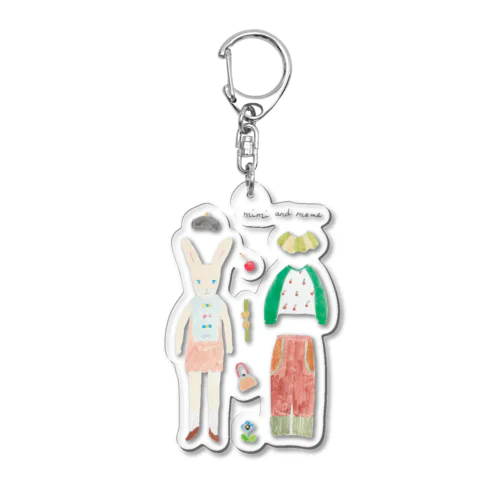 青い目うさぎのクローゼット Acrylic Key Chain