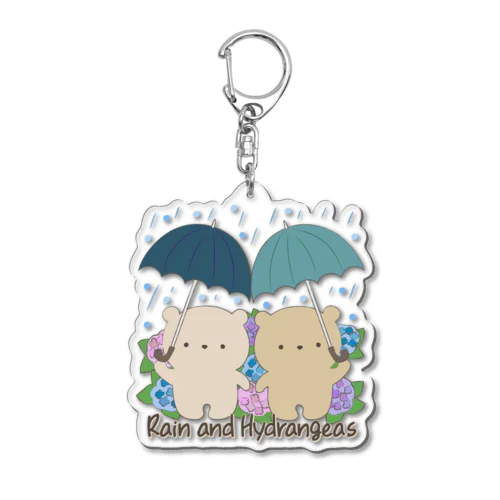 Rain and Hydrangeas アクリルキーホルダー