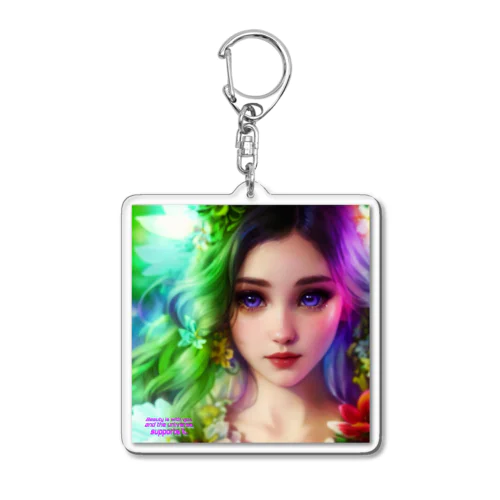 Beauty is with you and the universe supports it. Acrylic Key Chain