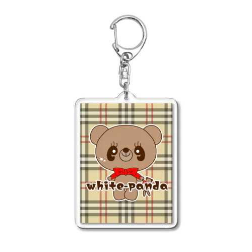 チェック大好きくまくん♪ Acrylic Key Chain