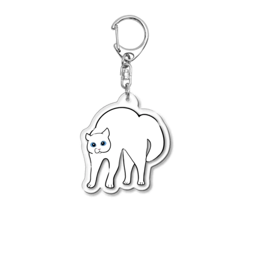 やん猫(シロネコ) Acrylic Key Chain