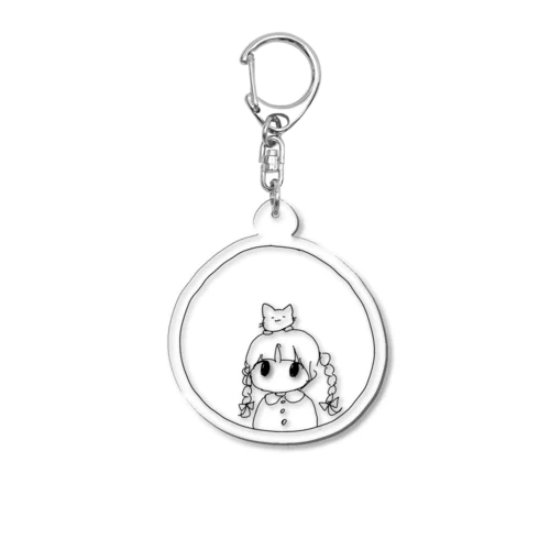 ねこチ乗せバランスゲーム Acrylic Key Chain