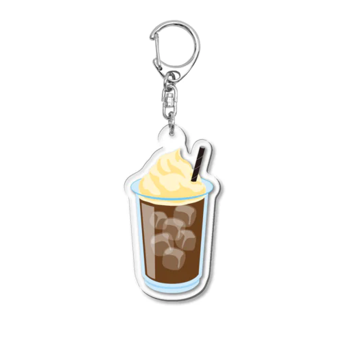 ソフトクリームたっぷりコーヒーフロート Acrylic Key Chain