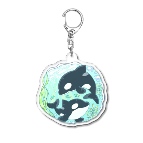 シャチの親子 Acrylic Key Chain